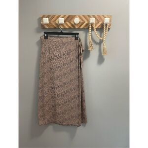 Urban Romantics leopard print wrap midi skirt Size L